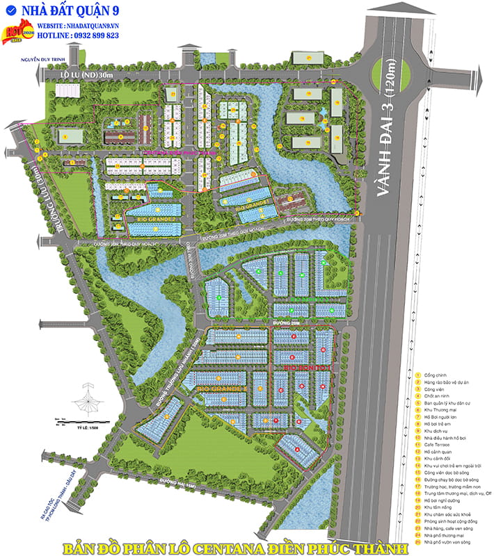 Bản đồ Centana Điền Phúc Thành Quận 9