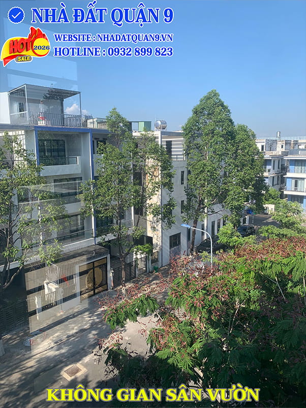 Không gian sân vườn nhà vườn 24N20 Đông Tăng Long