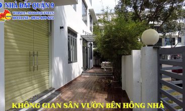 Không gian sân vườn bên hông nhà vườn 24N20 Đông Tăng Long