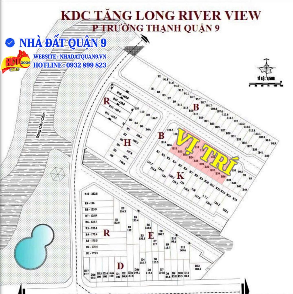 Vị trí lô đất B36 Tăng Long River View